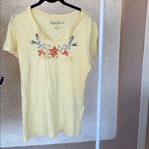 Lucky Brand Yellow short sleeve T-shirt